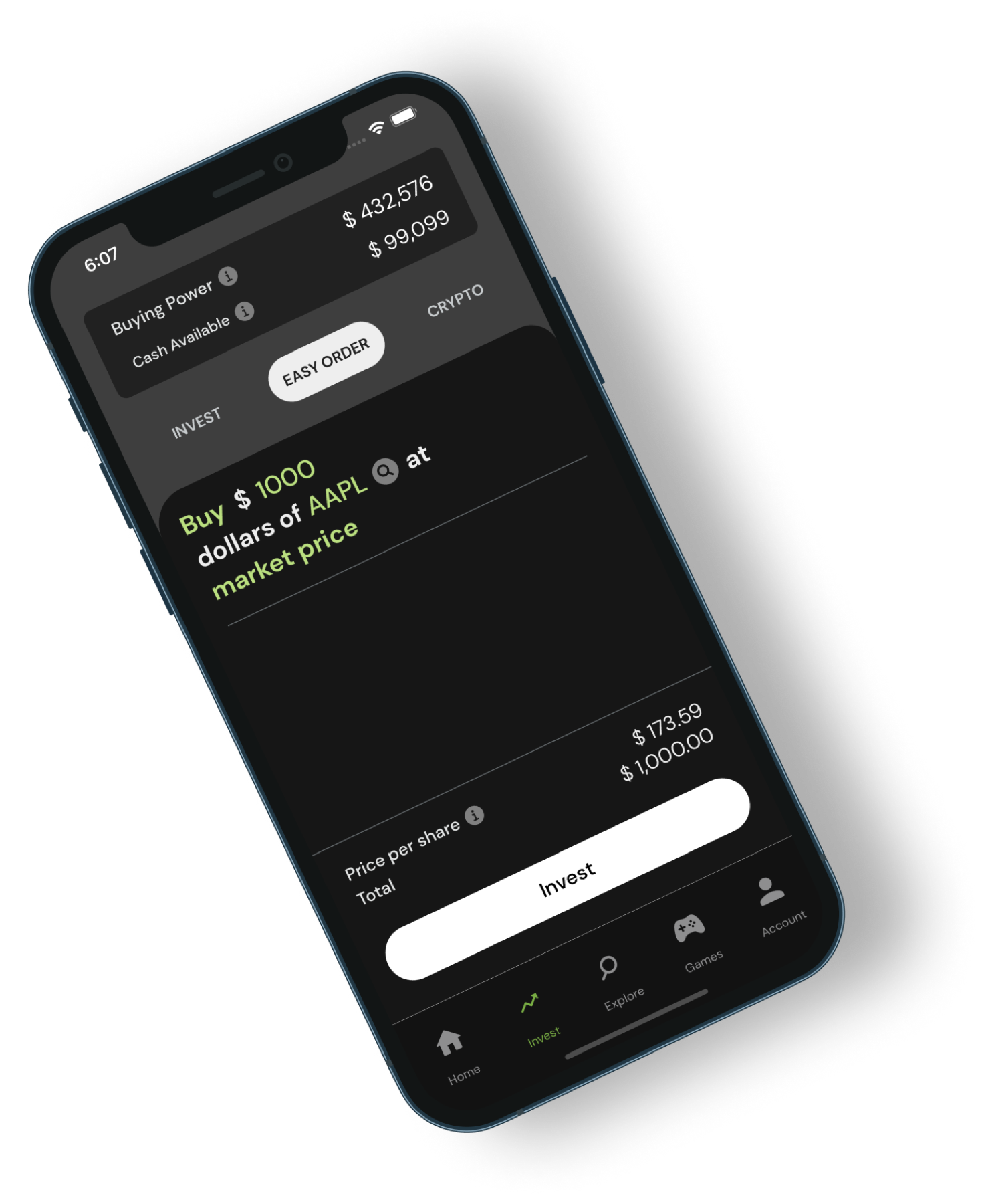 Redvest virtual investing screen