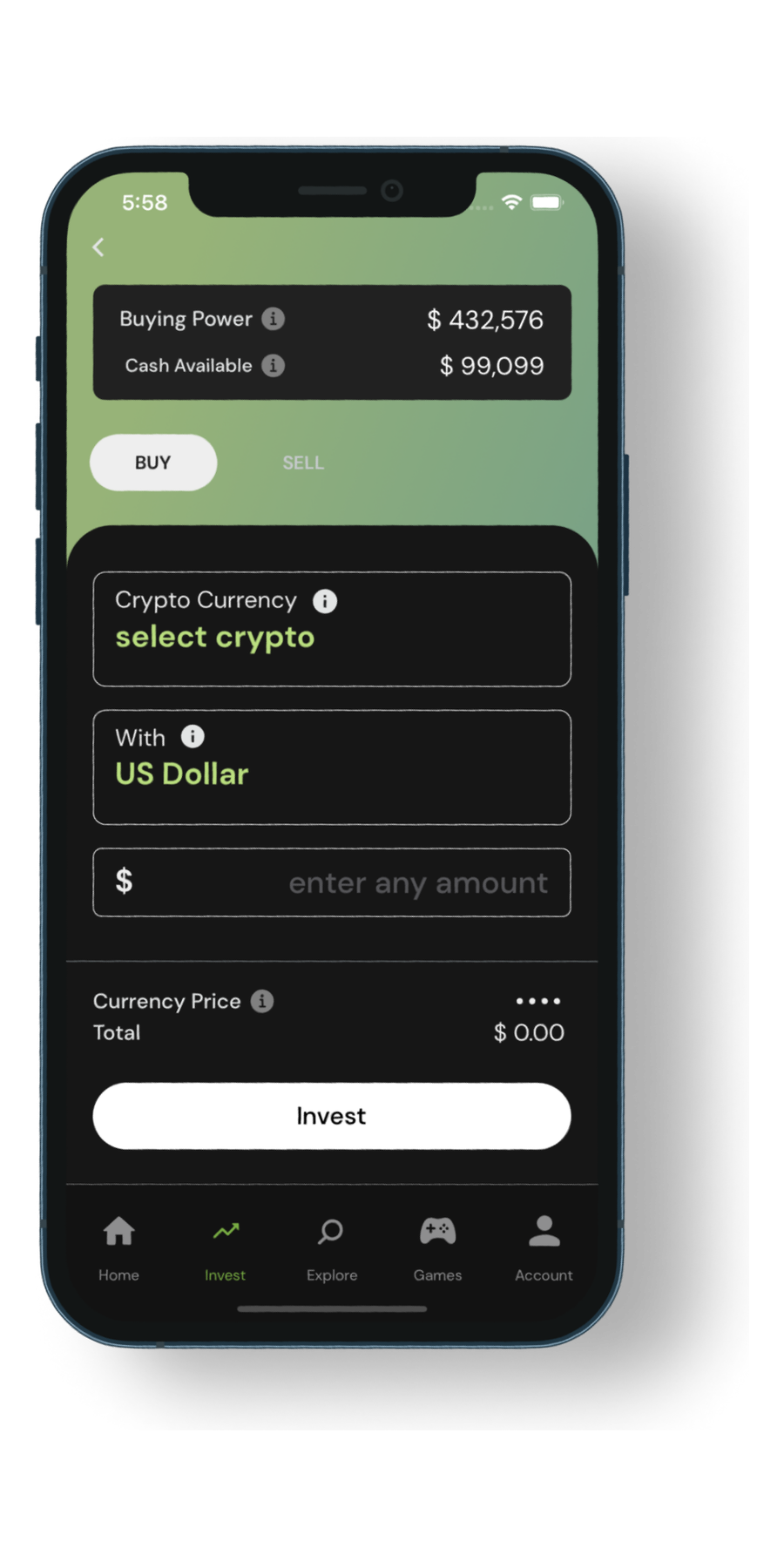 Redvest Crypto screen