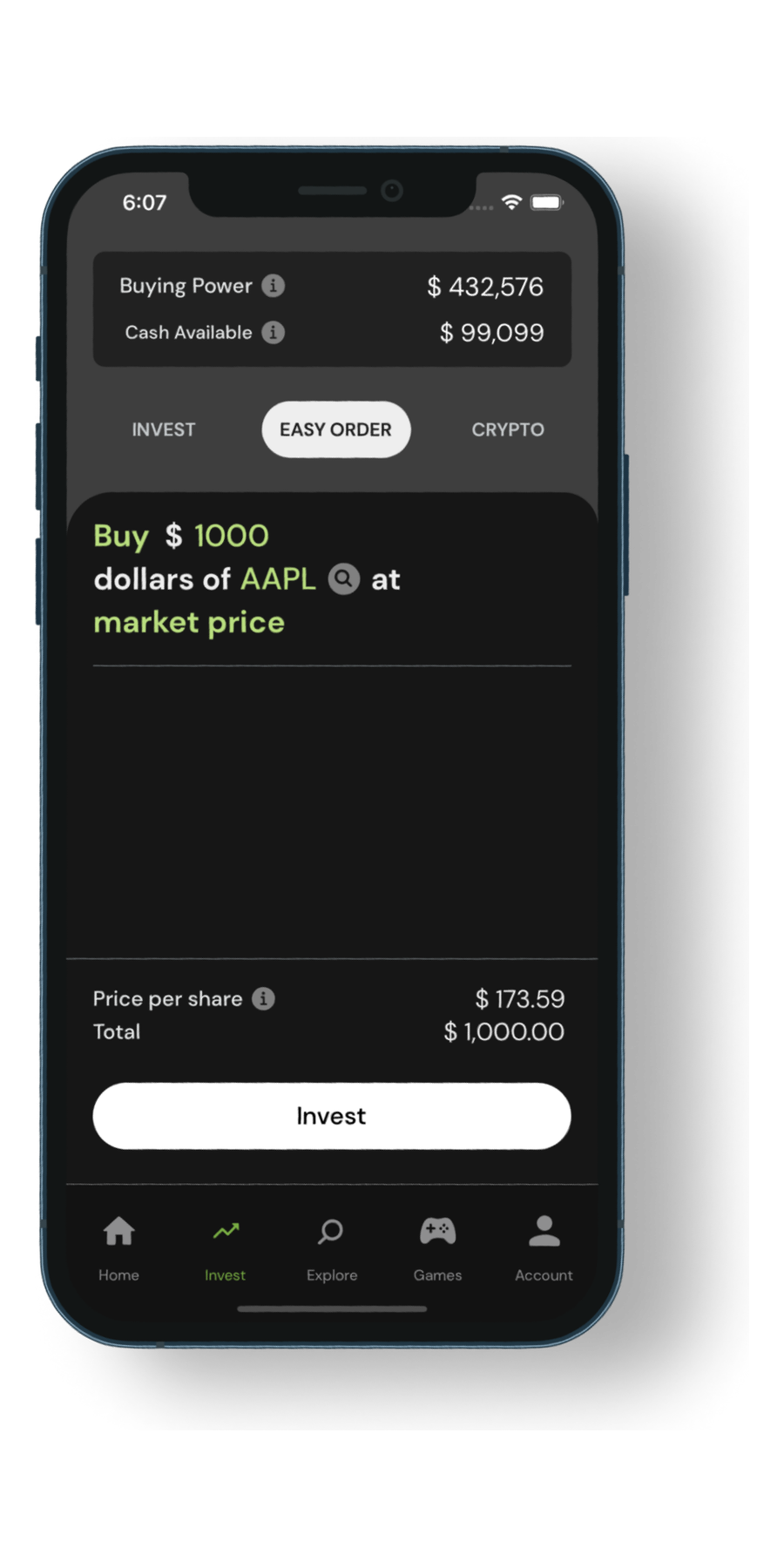 Redvest Easy Invest screen